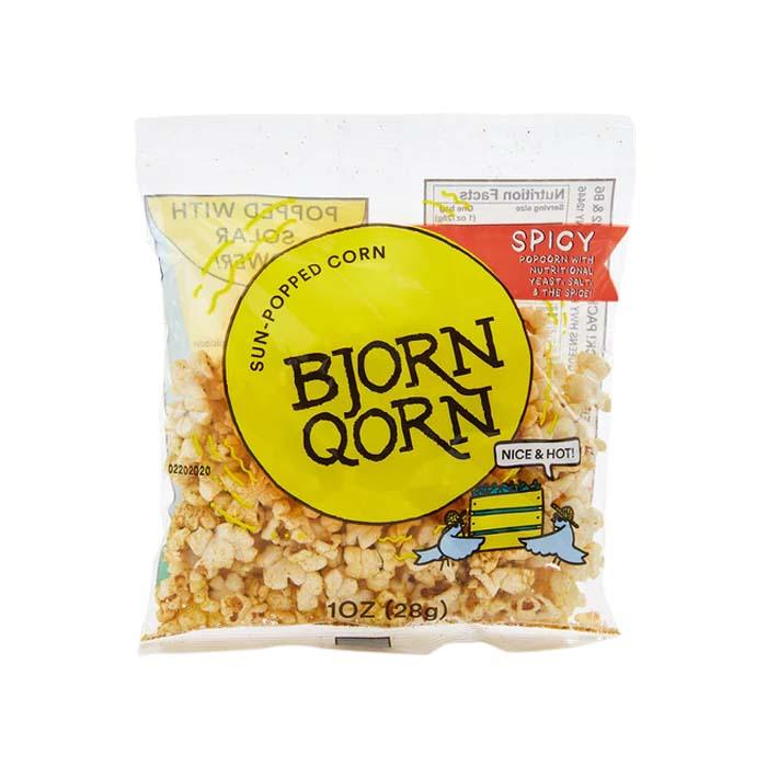 BjornQorn - Sun-Popped Corn - Spicy | Multiple Sizes