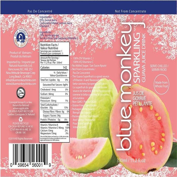 Blue Monkey Tropical – Sparkling Guava Juice, 11.2 oz