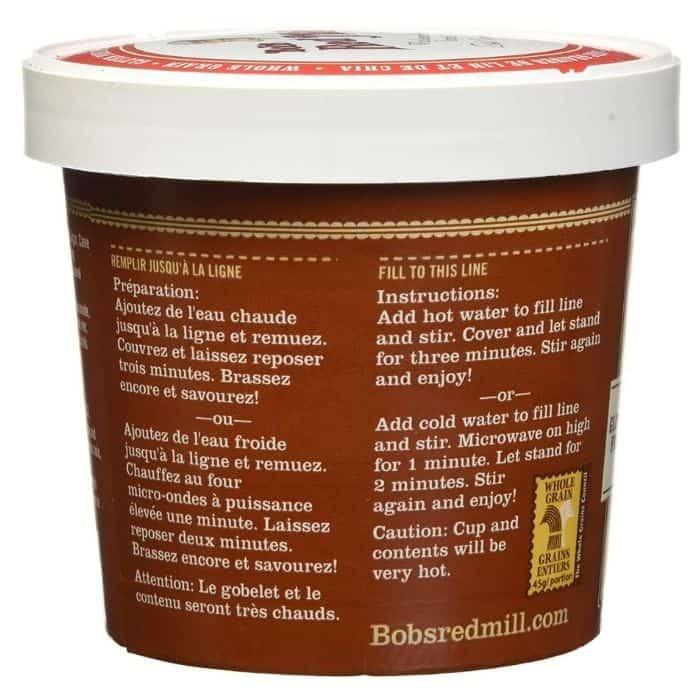 Bob's Red Mill - Brown Sugar & Maple Oatmeal Cup, 61g - back