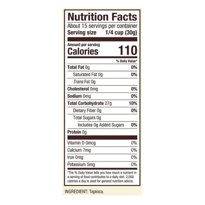 Bob's Red Mill - Tapioca Flour, 454g - nutrition facts