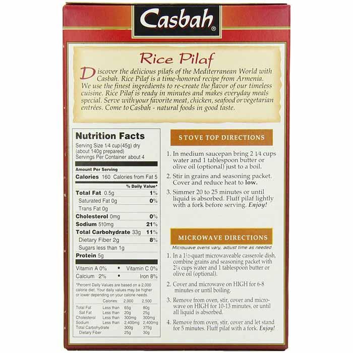 Casbah -Rice Pilaf Assorted Flavours, 198g-back