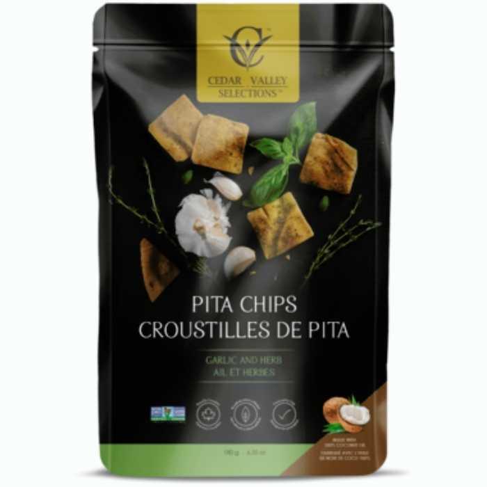 Cedar Valley - Garlic Herb Pita Chips - Front