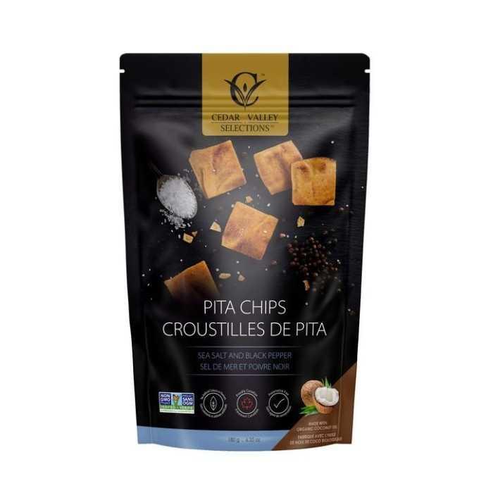 Cedar Valley - Sea Salt Black Pepper Pita Chips - Front