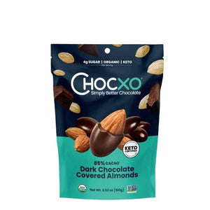 ChocXO - Organic 85% Dark Chocolate Covered Almonds, 100g