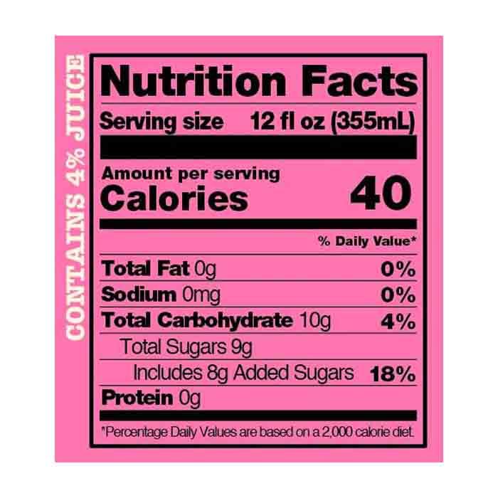 Culture Pop - Probiotic Sodas Pink Grapfruit, 355ml - Back