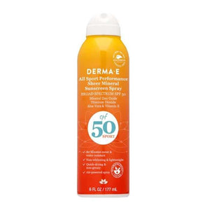 DERMA E - All Sport Performance Sheer Mineral Sunscreen Spray SPF 50, 177ml