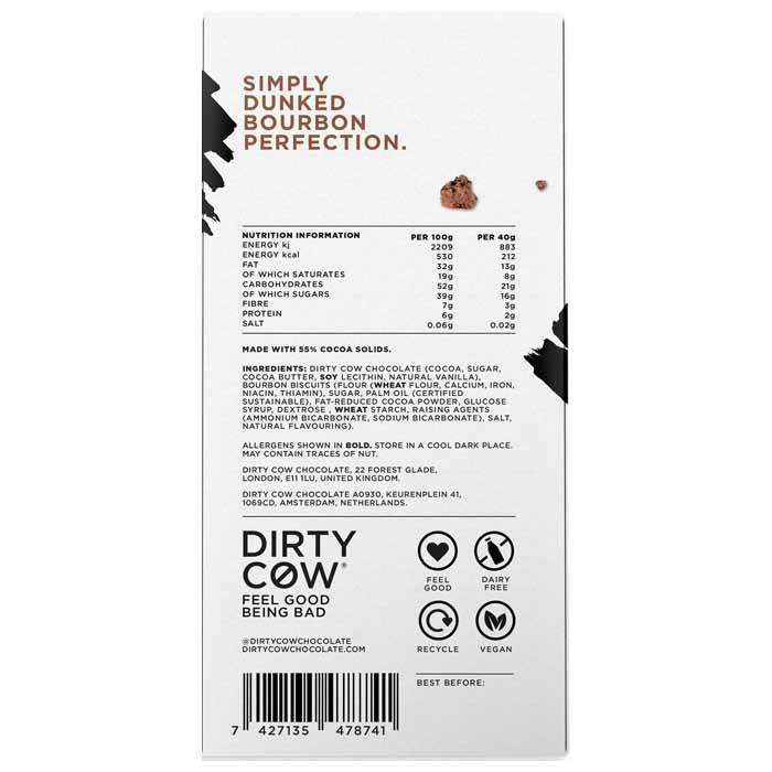 Dirty Cow Chocolate - Plant-Based Chocolate - Chunky Dunky (80g) - back