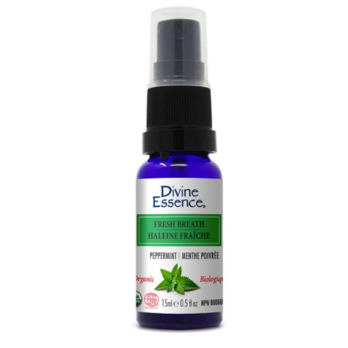 Divine Essence - Organic Breath Freshener Peppermint, 15ml - front