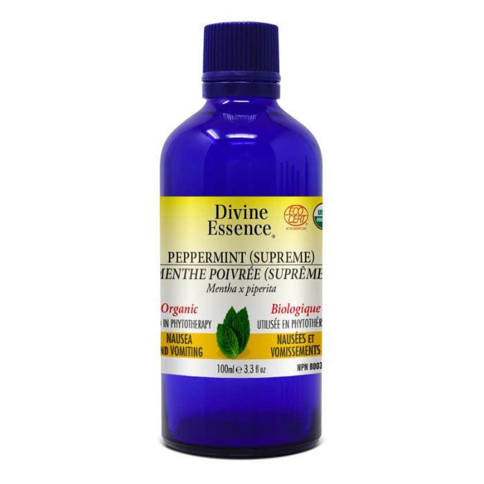 Divine Essence - Organic Supreme Peppermint Essential Oil 100ml - front