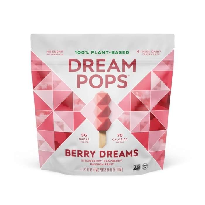 Dream Pops - Plant Based Chocolate Covered Frozen Bites, 118ml - Berry Dreams - Front