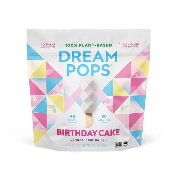 Dream Pops - Plant Based Chocolate Covered Frozen Bites, 118ml - Birthday Cake - Front