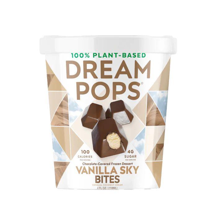 Dream Pops - Plant Based Chocolate Covered Frozen Bites, 118ml - Vanilla Sky - Front