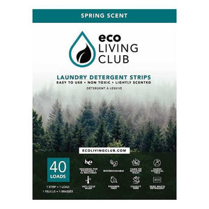 Eco Living Club - Eco Laundry Detergent Strips, Unscented & Hypoallergenic, 40ct