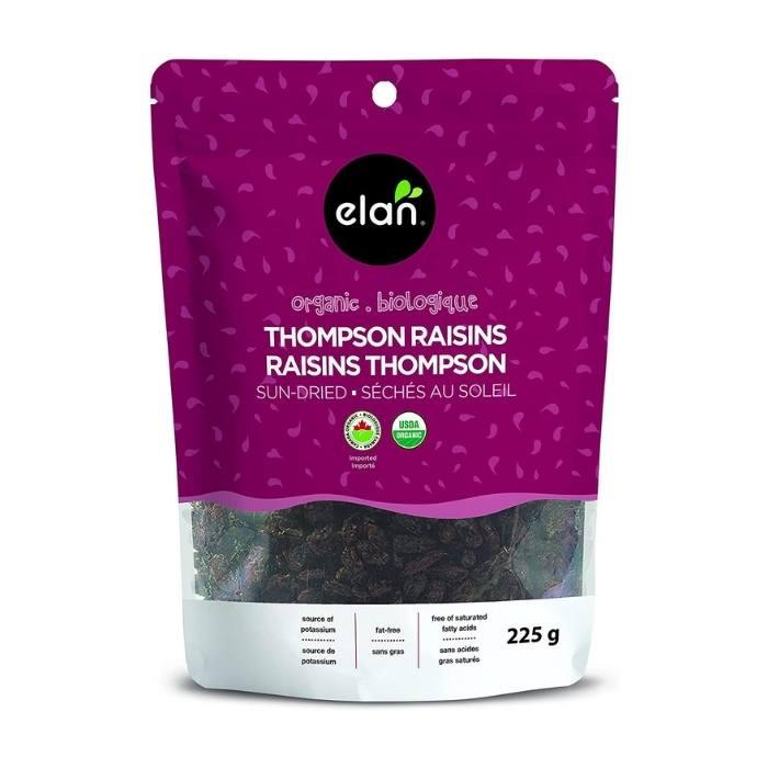 Elan - Organic Sun Dried Fruit | Multiple Options - Thompson Raisins, 225g - Front