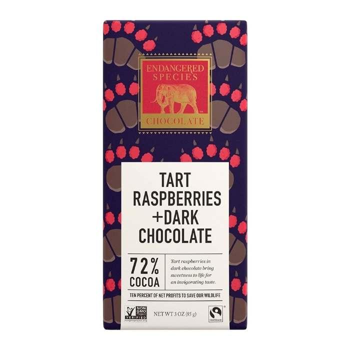 Endangered Species- Bar Grizzly - Tart Raspberries Dark Chocolate 72%- Front