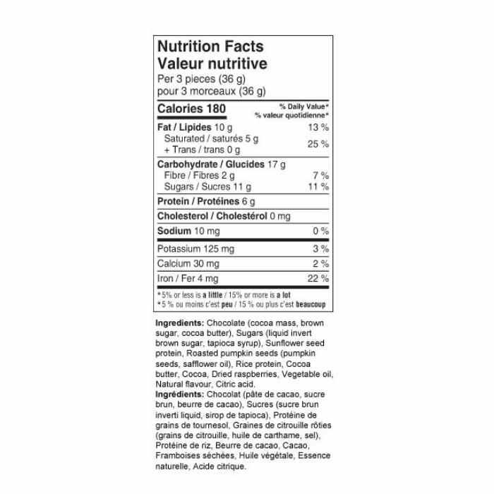 Enjoy Life - Dark Chocolate Raspberry Energy Bites - Nutrition Facts