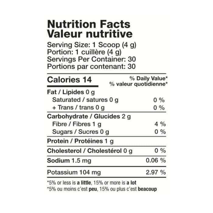 Ergogenics Nutrition - 8 Mushroom Blend - Matcha Green Tea, 120g - nutrition facts