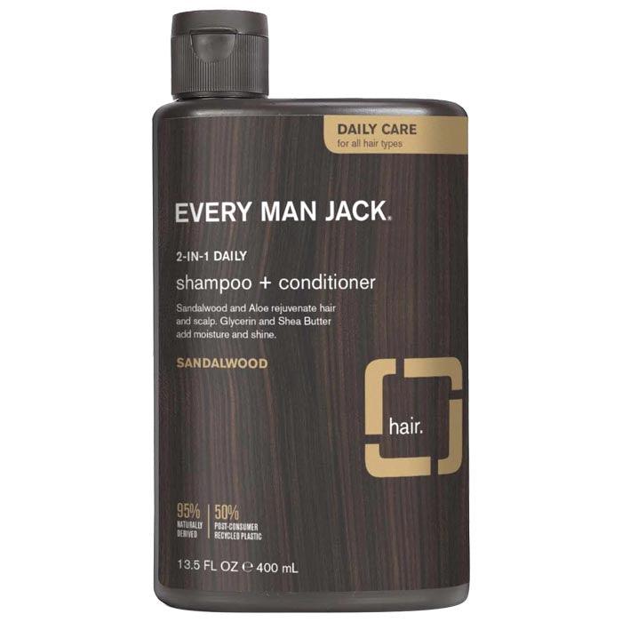 Every Man Jack - 2-in-1 Daily Shampoo & Conditioner - Sandalwood, 400ml 