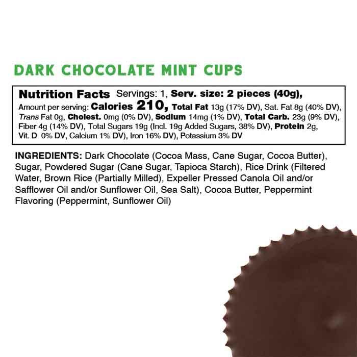 Free2B  - Suncups Mint Cups Coated in Dark Chocolate, 40g - back