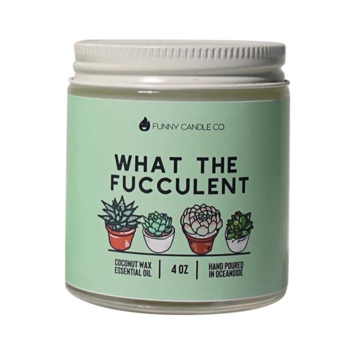 Funny Flames Candle Co - Funny Candles - What The Fucculent, 113g 