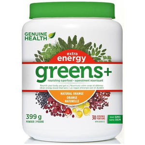 Genuine Health - Greens+ Extra Energy Nourishing Superfood Powder Natural Orange, 399g