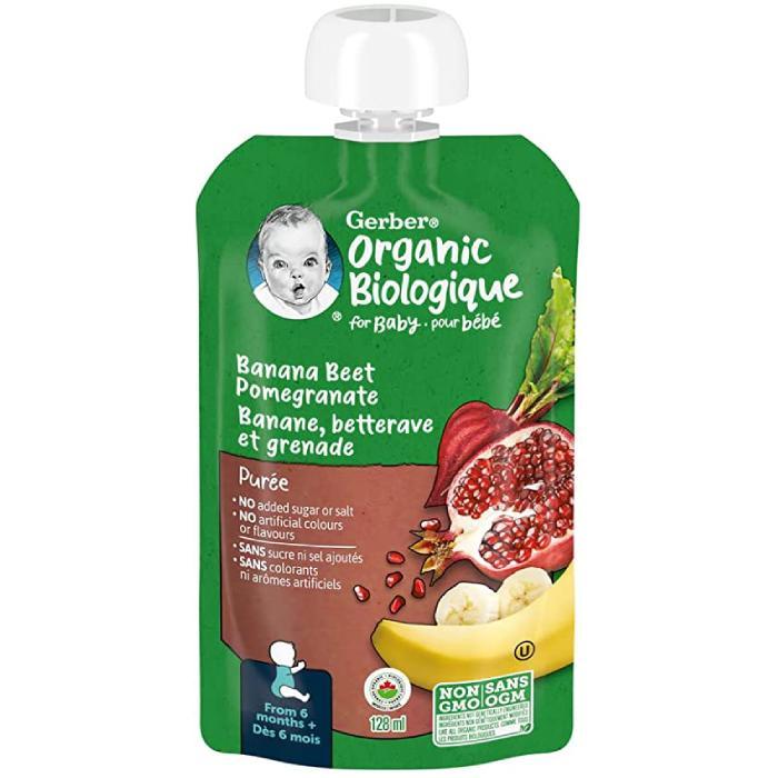 Gerber - Organic Banana Beet Pomegranate Puree, 128ml