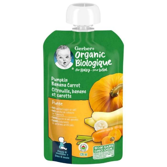 Gerber - Organic Carrot Pumpkin Banana Puree, 128ml