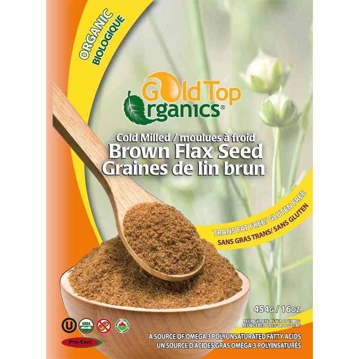 Gold Top Organics - Brown Flax Seed Cold Milled, 454g
