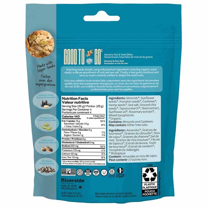 Good To Go - Nut & Seed Bites - Almond & Sea Salt, 100g - back