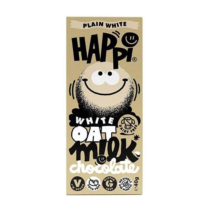 Happi - Oat M!lk Plain White Chocolate Bar 40g - Front