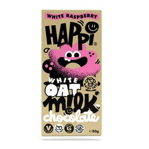 Happi - Oat M!lk White Raspberry Chocolate Bar | Multiple Sizes