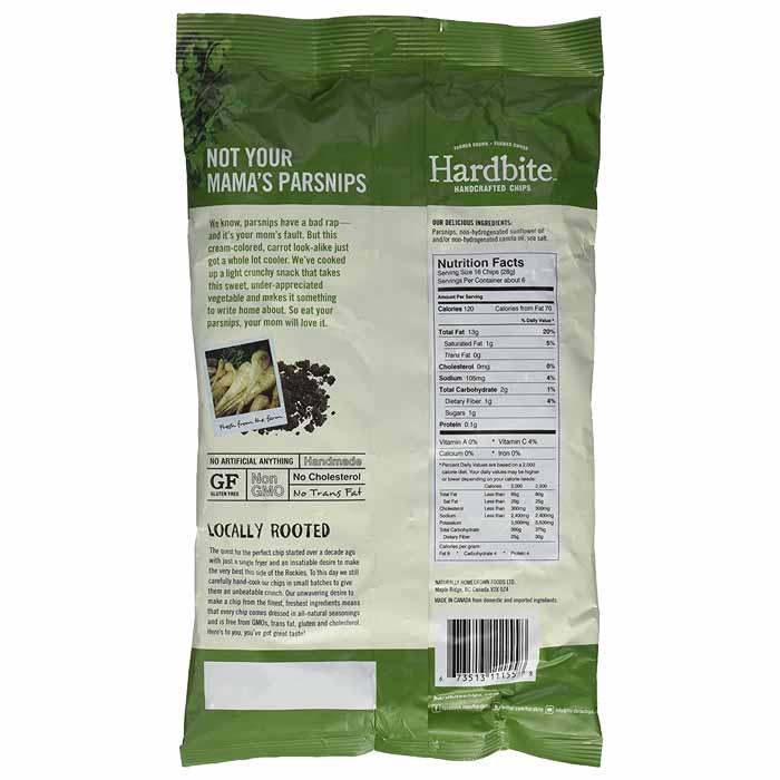 Hardbite - Lightly Salted Parsnip Chips, 150g - back