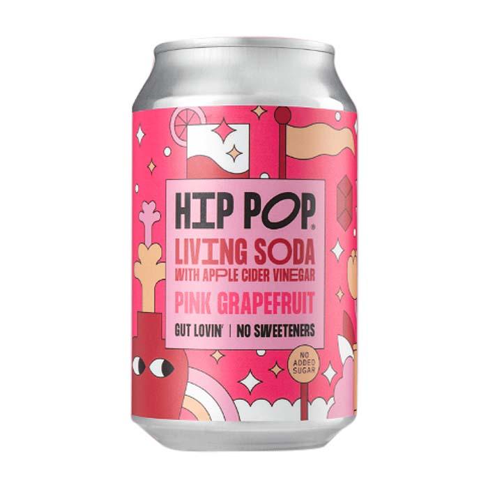 Hip Pop - Living Soda with Apple Cider Vinegar - Pink Grapefruit, 330ml