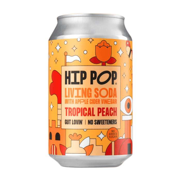 Hip Pop - Living Soda with Apple Cider Vinegar - Tropical Peach, 330ml