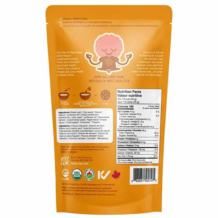 Holy Crap - Superseed Blends - Maple + Gluten-Free Oats, 255g - back