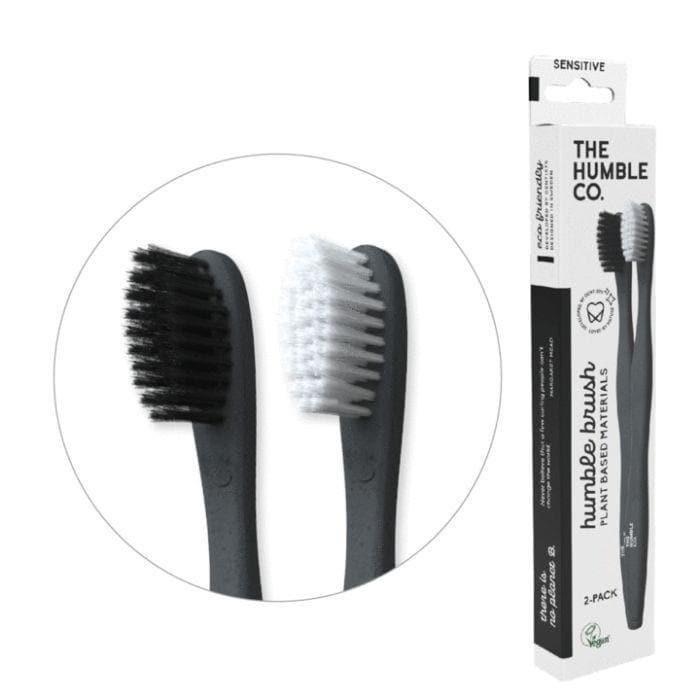 Humble Co - Plant-Based Toothbrush - Sensitive White/Black- Beauty & Personal Care 1