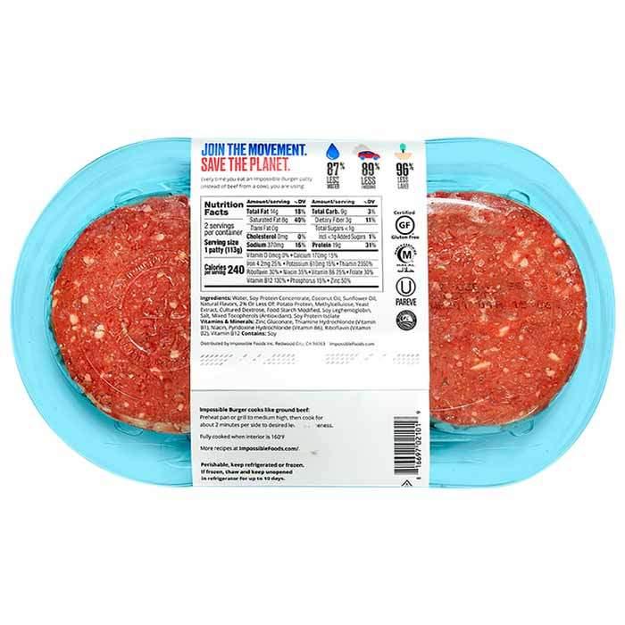 Impossible  - Impossible Burger Patties (2-Pack), 226g - back