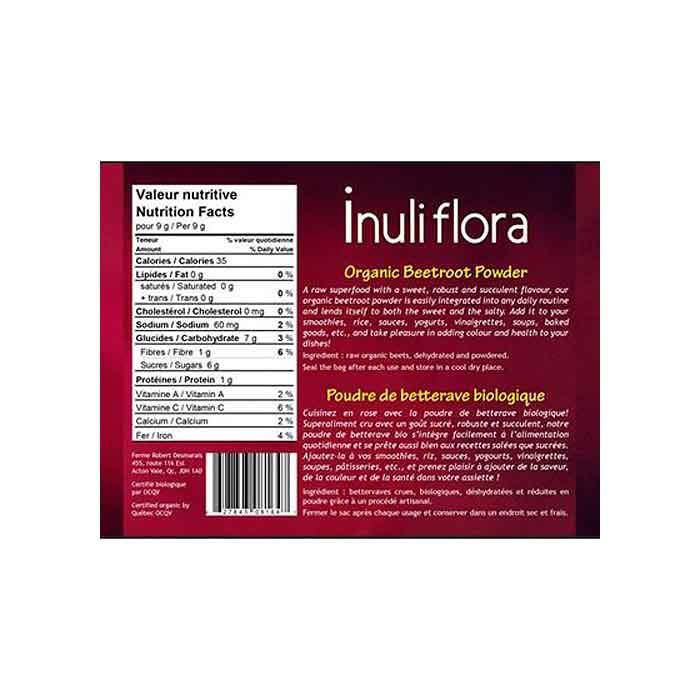 Inuli - Inuli Flora Organic Beetroot Powder, 200g - Back
