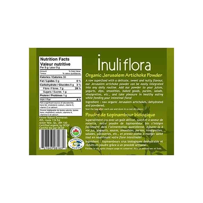 Inuli - Inuli Flora Organic Jerusalem Artichoke Powder, 200g - Back