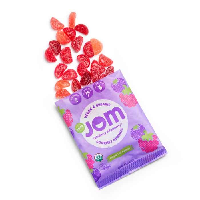 JOM - Organic Sour Blueberry & Raspberry Gummy Candies, 100g