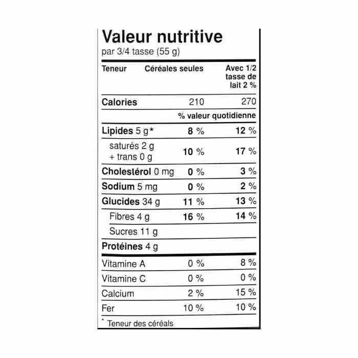 Jordans - Organic Muesli - Nutrition Facts