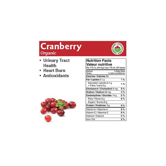 Just Juice - Organic Cranberry Juice, 1L - Back