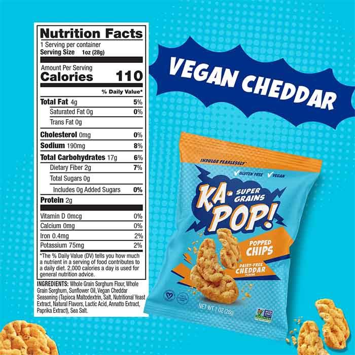 Ka-Pop! - Super Grains Popped Chips - Dairy-Free Cheddar (28g) - back