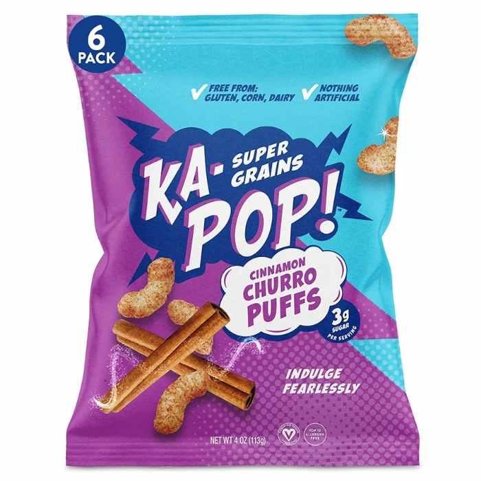 Ka-Pop! - Super Grains Puffs | Multiple Flavours & Sizes - Cinnamon Churro 114g - Front