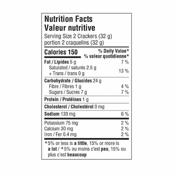 Kinnikinnick - S'moreables Graham Style Crackers, 220g - Nutrition Facts