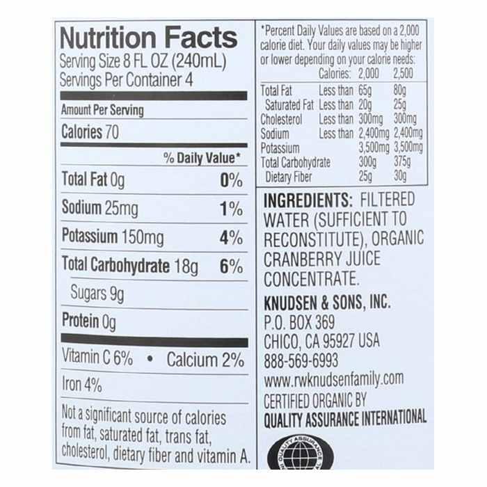 Knudsen Organic Knudsen Juices Various Flavours, 946ml PlantX Canada