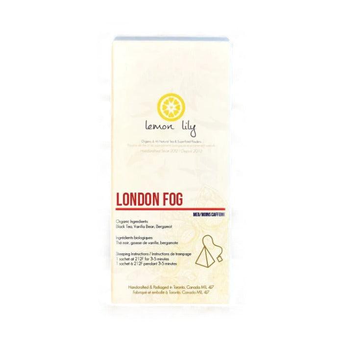 Lemon Lily Organic Tea - London Fog - 15 Pyramid Sachets, 15 Sachets