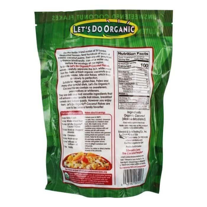 Let's Do Organics - Coconut Flakes, 200g - back