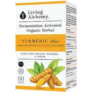 Living Alchemy - Alive Fermentation Activated Herbal Turmeric 60 Pullulan Capsules, 60 Capsules