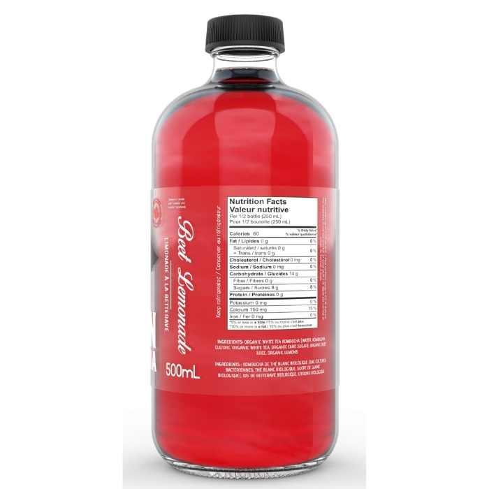 Loon Kombucha - Beet Lemonade Loon Kombucha, 500ml -  back